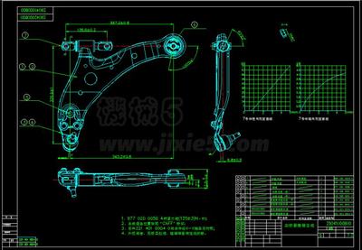 前悬架左摆臂总成 汽车零部件加工图下载_机械图纸 - 机械5